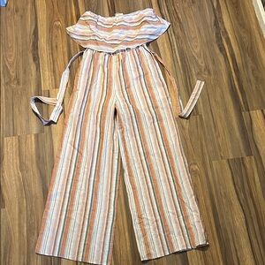 Elegant Striped Jumpsuit in Earth Tones